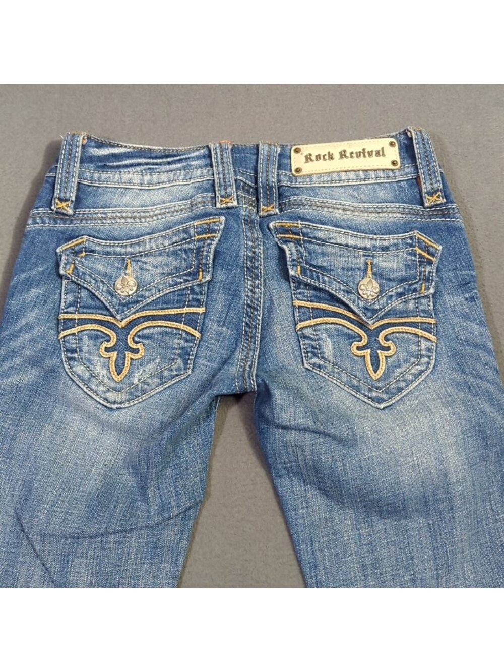 Rock Revival Jeans Women's 27x32 Blue Christina Boot Low Rise Denim